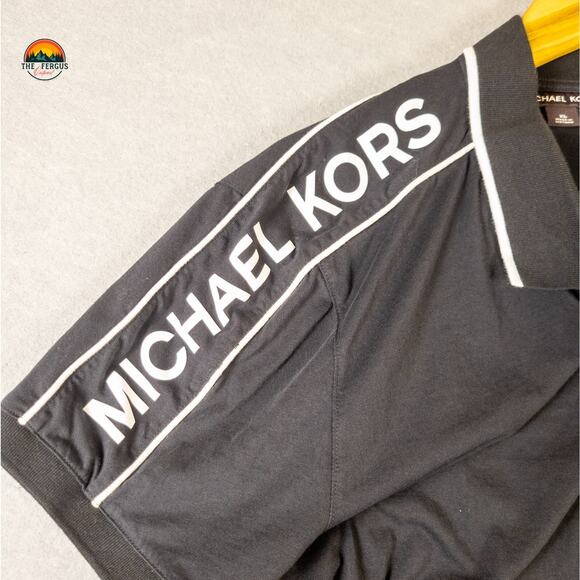 Michael Kors Polo Shirt Black Short Sleeve Collared Cotton Preppy Men's Size XL - Picture 4 of 9